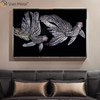 Home Decorative Colorfu Animal Wall Art Crystal Porcelain Painting 