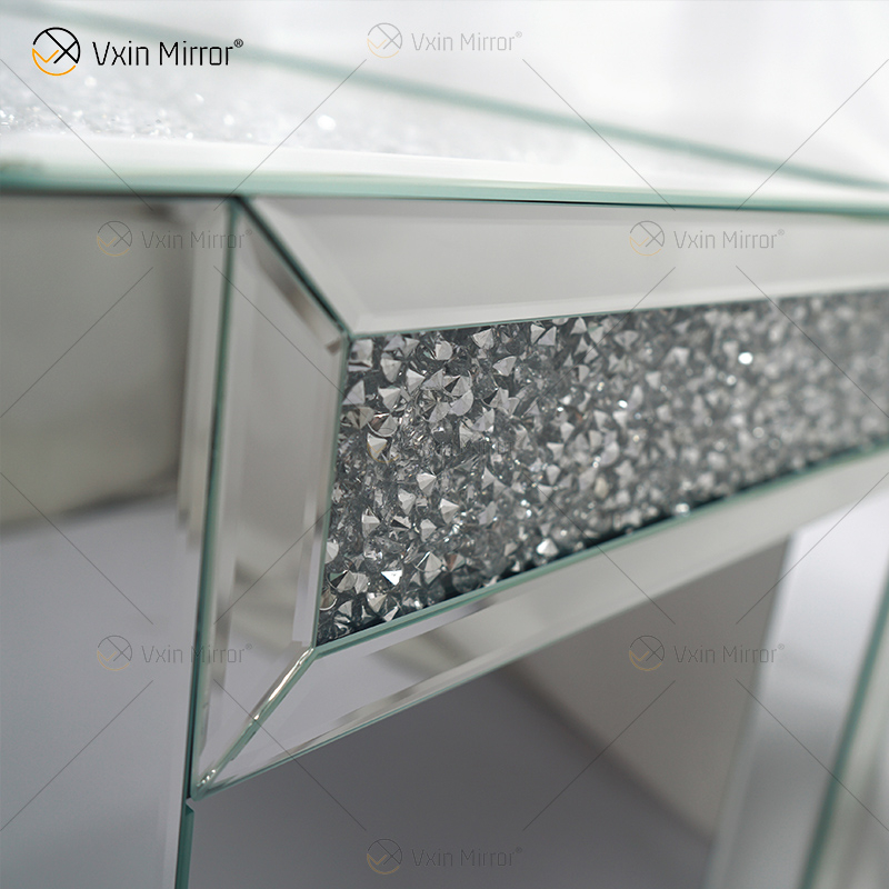 WXF-160 Coffee Crushed Diamond Sparkly Side Table for Living Room