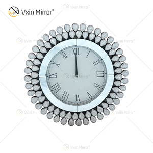 New Design Jewelry WXMC-076 Modern Silver Decorative Mirrored Clock