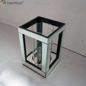 Customizable Name Modern Elegant WXCH-064 Silver Crystal Mirrorr Candle Holder for Home Wedding