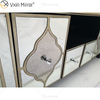 Ornate Berlin Furniture WXF-680 Anti Champagne Gold TV Stands Cabinet With 2 Drawers & Doors