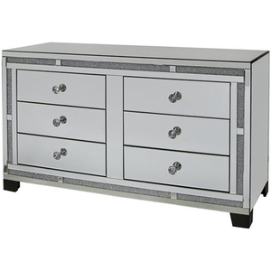 Cheap WXWF-691 Living Room Furniture Mirror Storage Cabinet with 6 Drawers Silver Crush Diamond Cabinet