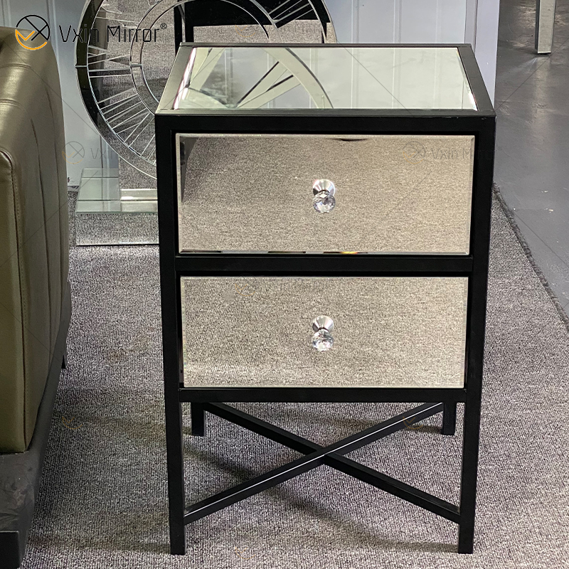 Modern Bedroom Furniture Mirror Nightstand