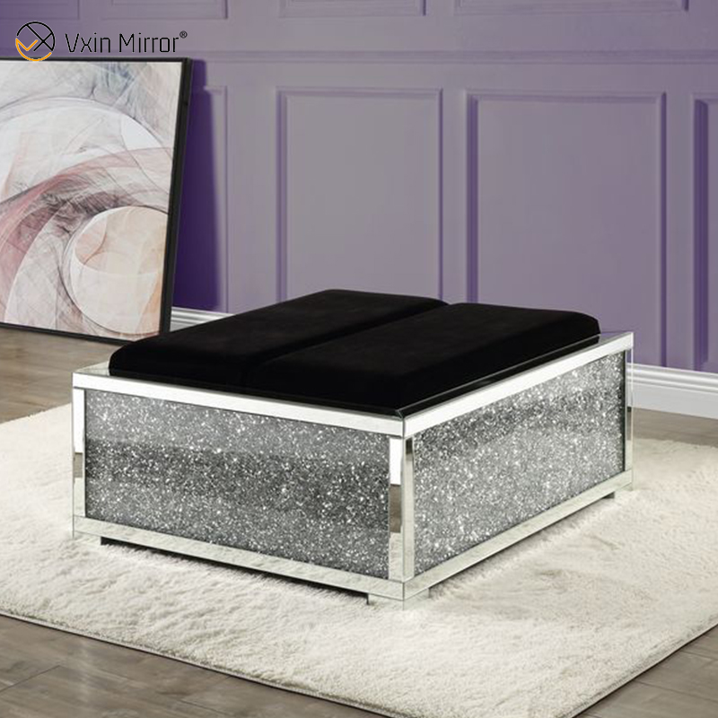 Modern WXF-601 Mirrored Coffee Table Sparkly Side Table for Living Room Set with Sofa for Set