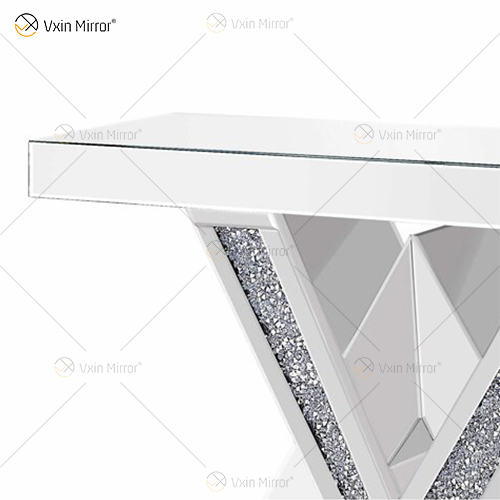 2022 New Products Designer Console Table Crushed Diamond Crystal Mirrored Console Tables