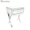 Vanity Modern WXF-218 Silver Bedroom Furniture Crystal Mirrored Bedside Table with Drawer Modern Nightstand