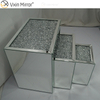 Hot Sale ZH056 Square Side Table Modern Combined Silver Glass with Crystal Diamond Top Living Room Mirror Side Tables