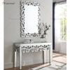 China Supplier Modern Famous Silver Crush Diamond Living Room Glass Console Table