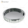 Round Silver Mosaic Mirror Vanity Organizer Decorative Mirror Tray Vanity Markup Jewelry Tray Silver Tray for Home Decor WXMT-18