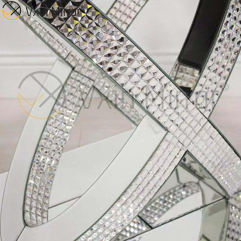 black mirrored bedside table