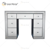 Hot Sell White Mirror Set WXF-792 Modern Silver Frame Dressing Table with Chair 7 Drawers