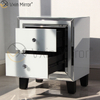 Hot Sale Home White Glass Furniture 2 Drawers Mirrored Cabinet Chest WXF-786