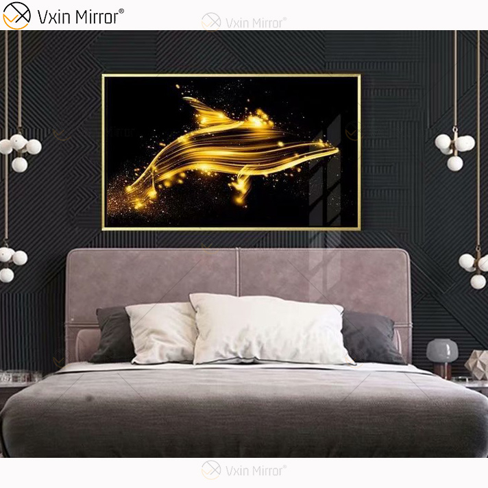 Crystal Porcelain Painting Resin Covered MDF Frame Furniture Decorative Mirror Wall Art