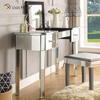 China Supply Modern Silver Dressing Table with Stool 2 Drawers with Full-length Mirror