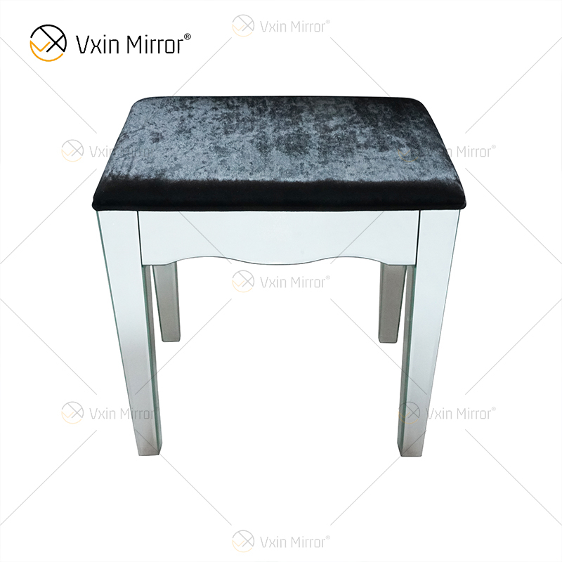 China Supply Modern Silver Dressing Table Chair 2 Drawers with Full-length Mirror