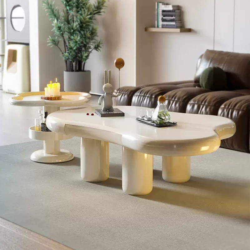 Cream style white coffee table sets