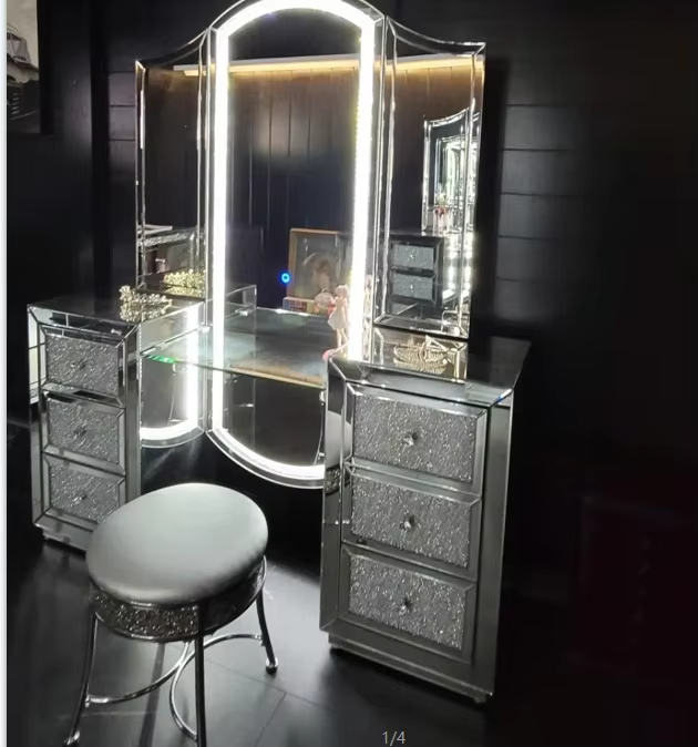 Silver Glass Dressing Table