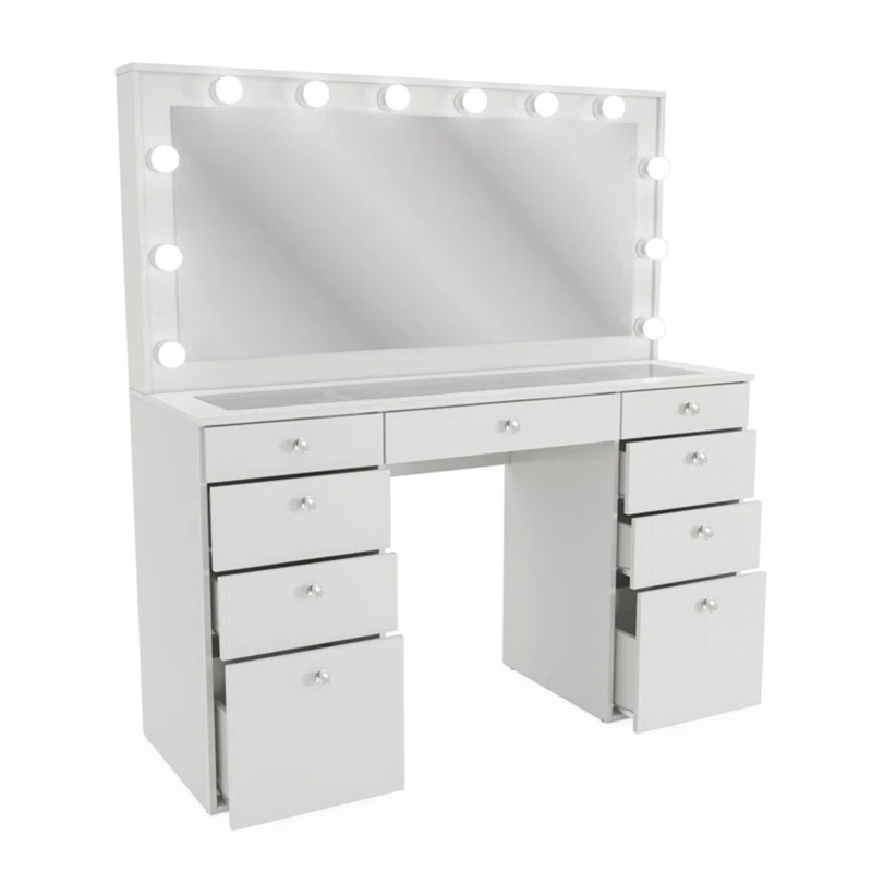 white vanity table