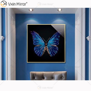 Handicraft Decorative Home Colorful Crystal Mirrored Wall Art Porcelain Painting