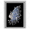 Luxury Aluminum Frame Display Peacock Crystal Porcelain Painting Sofa Background Wall Hanging Painting Living Room Decoration