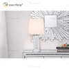 Vxin WXTL-142 Elegant Silver Crystal LED Table Mirror Lamp 3 Colors LED Light for Bedroom