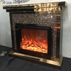 Factory Price Living Room Hotel Crushed Diamond Mirror Fireplace