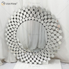Modern Simplicity Round Silver WXM-2239 Geometric Shape Full Size Decorative Wall Glass Mirror