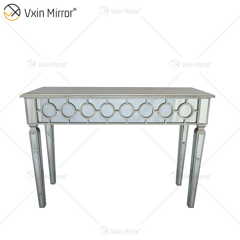 console table set with mirror