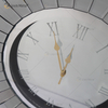 Mirrored Clock WXMC-087 Silver Bending Wall Decor 3D Elegant Crystal Round Clock
