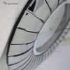 Mirrored Clock WXMC-087 Silver Bending Wall Decor 3D Elegant Crystal Round Clock