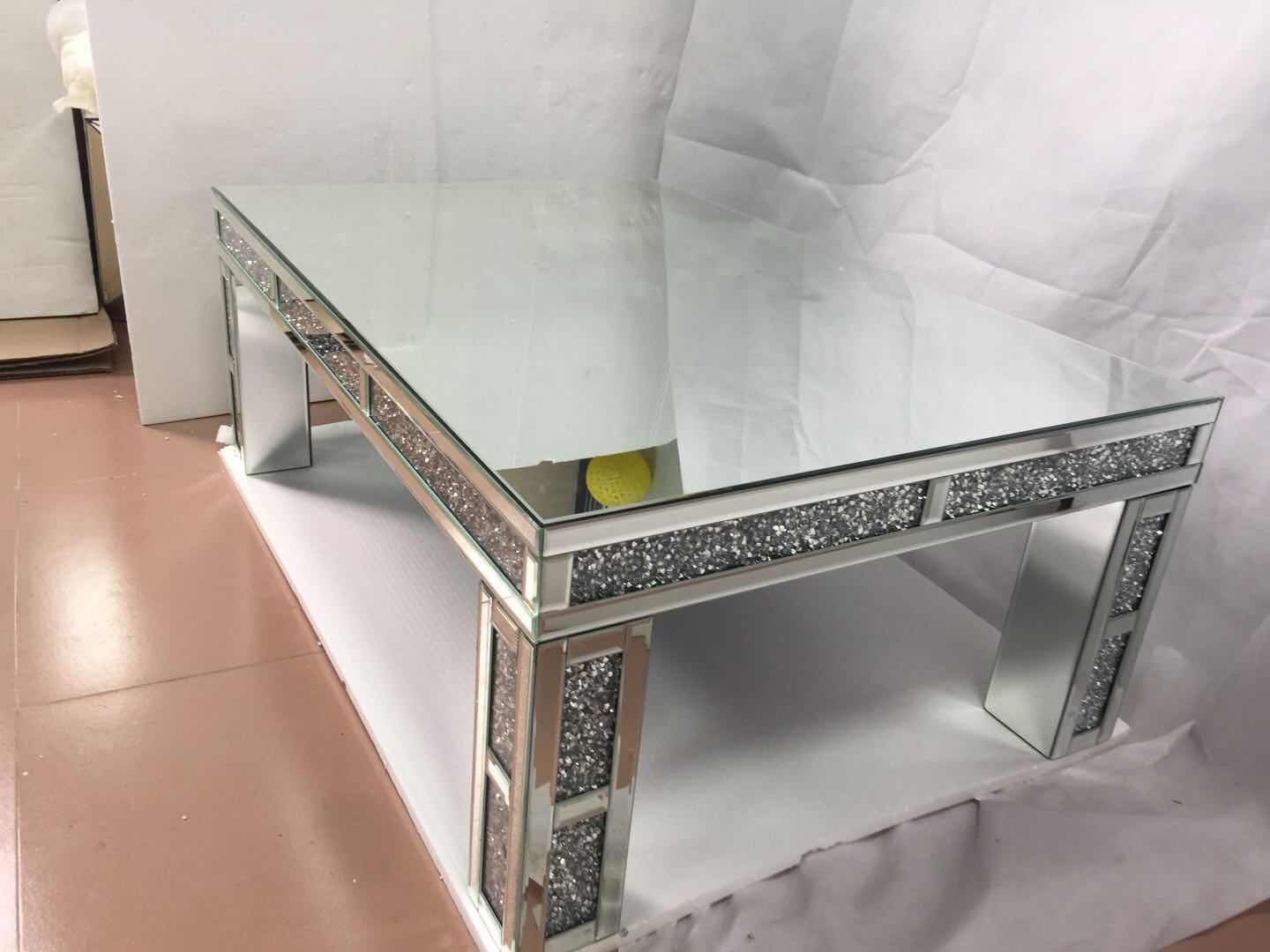 Customized End Table WXF-701 Crushed Diamond Homemade Silver Coffee Table