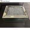 LED VXin Home Decor Jewelry Boxes Silver Glass Crushed Diamond Modern Mirrored Jewelry Box with LED