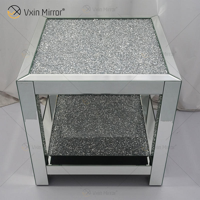 silver mirrored coffee table