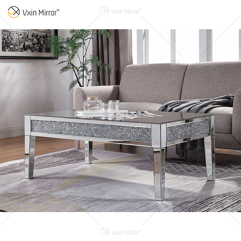 Vxin Customized Side Table WXF-170 Crushed Diamond Homemade Silver Coffee Table