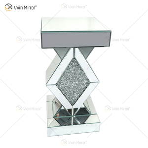 Cheap New Design Vxin WXF-115-1 Home Decor Crushed Diamond End Table Silver Mirror Furniture Side Table