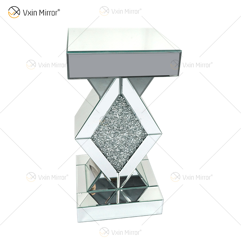 Cheap New Design Vxin WXF-115-1 Home Decor Crushed Diamond End Table Silver Mirror Furniture Side Table