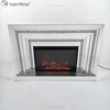 WXWF-1093 Floating Sparkle Crystal Diamonds Mirror Fireplace with Inserts in Hot Sell Customizable