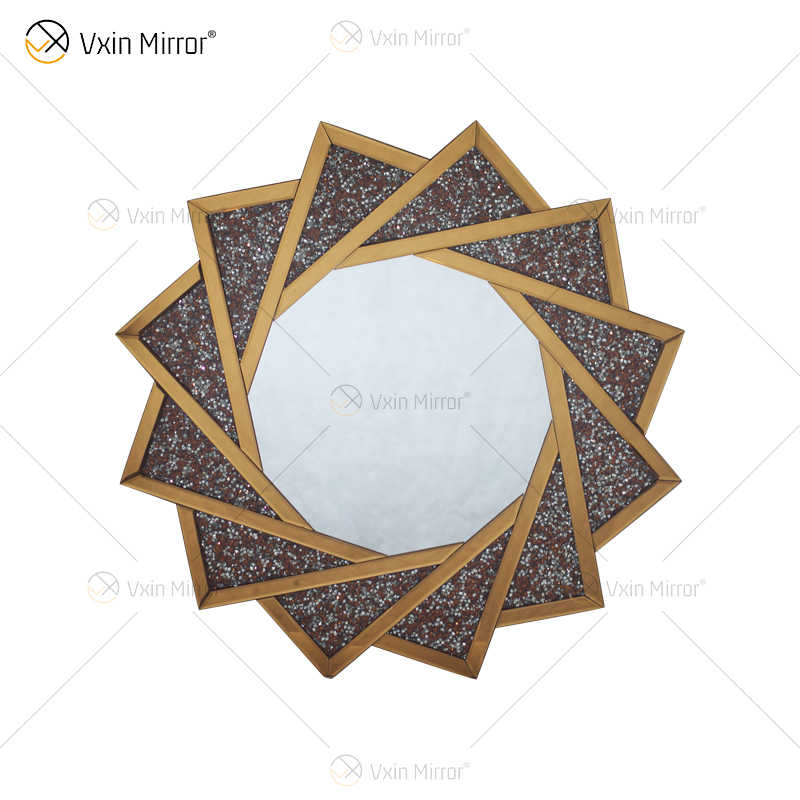 Hot Sell VXin WXM-1779 Modern Crystal Silver Crushed Diamond Wall Hanging Mirror