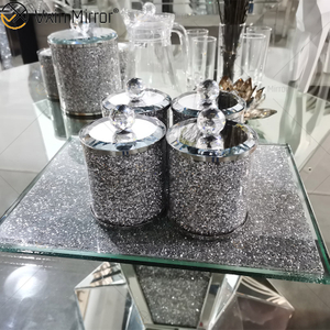 Top Quality Package VX-01 Silver Home Decor Acrylic Mirrored Glass Jars And Bottles with Lid