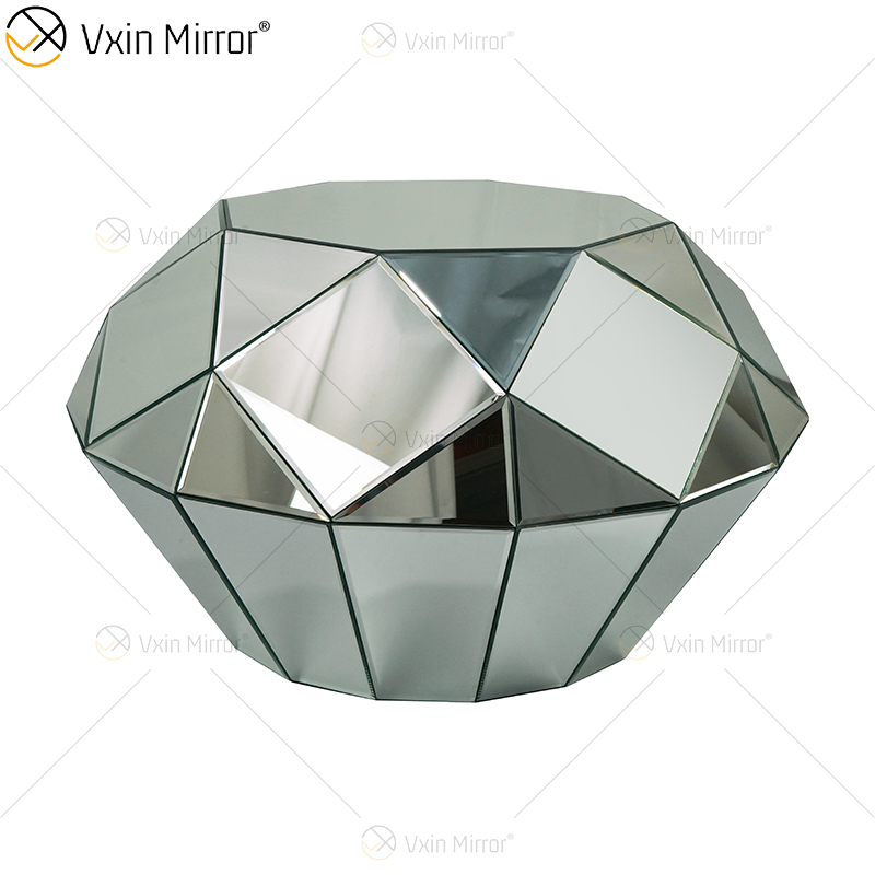 OEM Homemade WXF-1037 Triangle Silver Glass Coffee Table Mirrored End Table