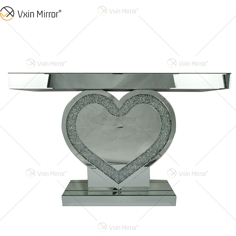 Factory Direct Sale WXF-508 Mirror Console Table Diamond Crystal Heart-shaped Console Tables