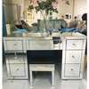 Hot Sell Modern WXF-125 &126 Silver Mirrored Dressing Table 7 Drawers with Disassembly Stool