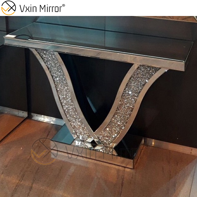 VXin Miorror WXWF-515 Fair Price Elegant French Style Cheap Demilune Mirrored Console Table Cheap