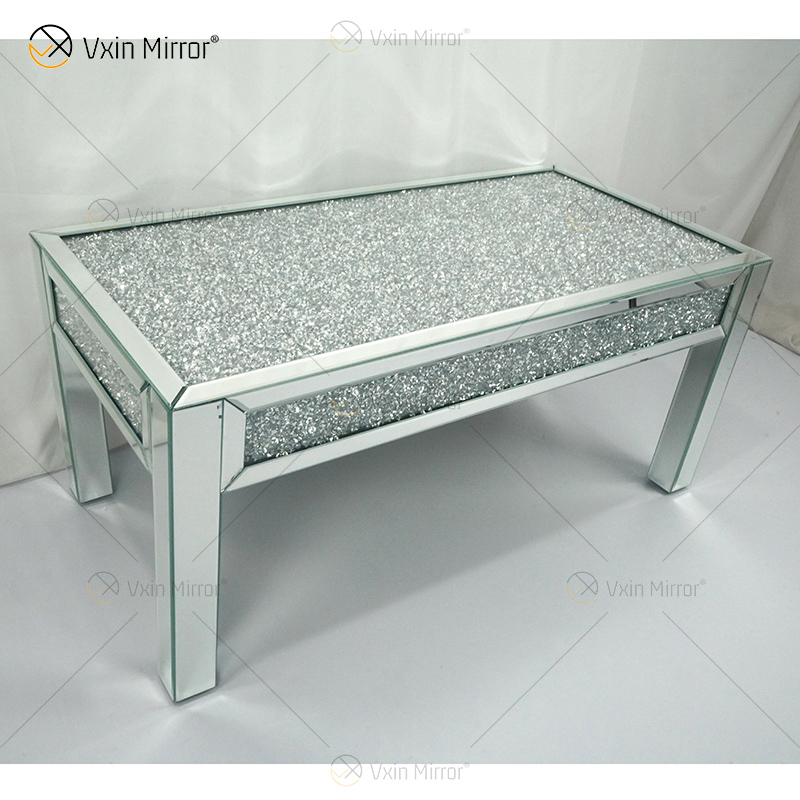 WXF-160 Coffee Crushed Diamond Sparkly Side Table for Living Room