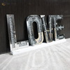 Silver Crushed Crystal Diamond Mirror Letters Wall Hung Xmas Mirrored Love Decoration Mirror Wall Art For Sofa Furniture