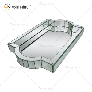 Elegant Decor WXMT-007 Modern Glass Silver Mirrored Rectangle Tray