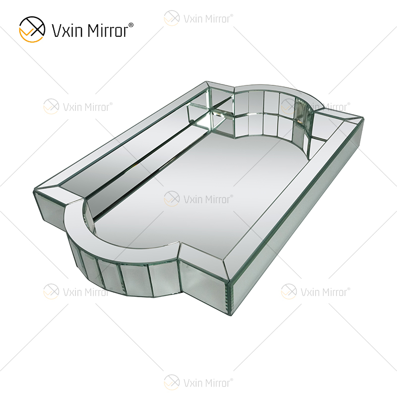 Elegant Decor WXMT-007 Modern Glass Silver Mirrored Rectangle Tray