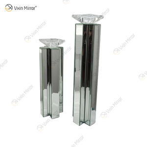 2 Colors Modern Elegant WXCH-079 Silver Crystal Mirrorr Candle Holder for Home Wedding
