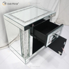 Vxin Mirror WXWF-144 Mirrored Furniture Nightstand Mirrored Bedside Table Cabinet Bedside Table with 2 Drawers