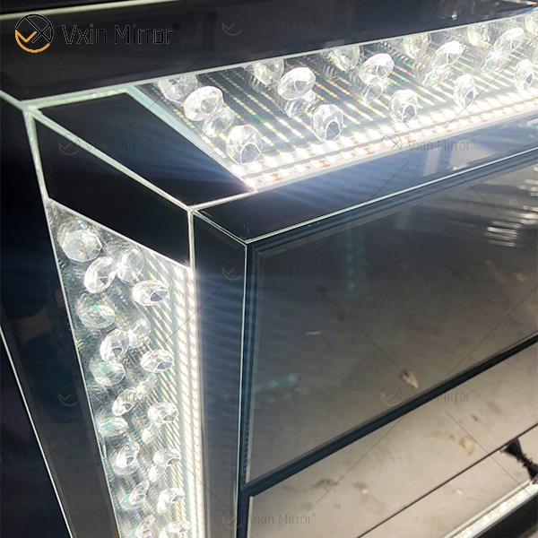 WXF-2140 LED Octagonal Beads Simple Fashion Three Drawersr LED Cabinet Match LED Mirror Custom Plug
